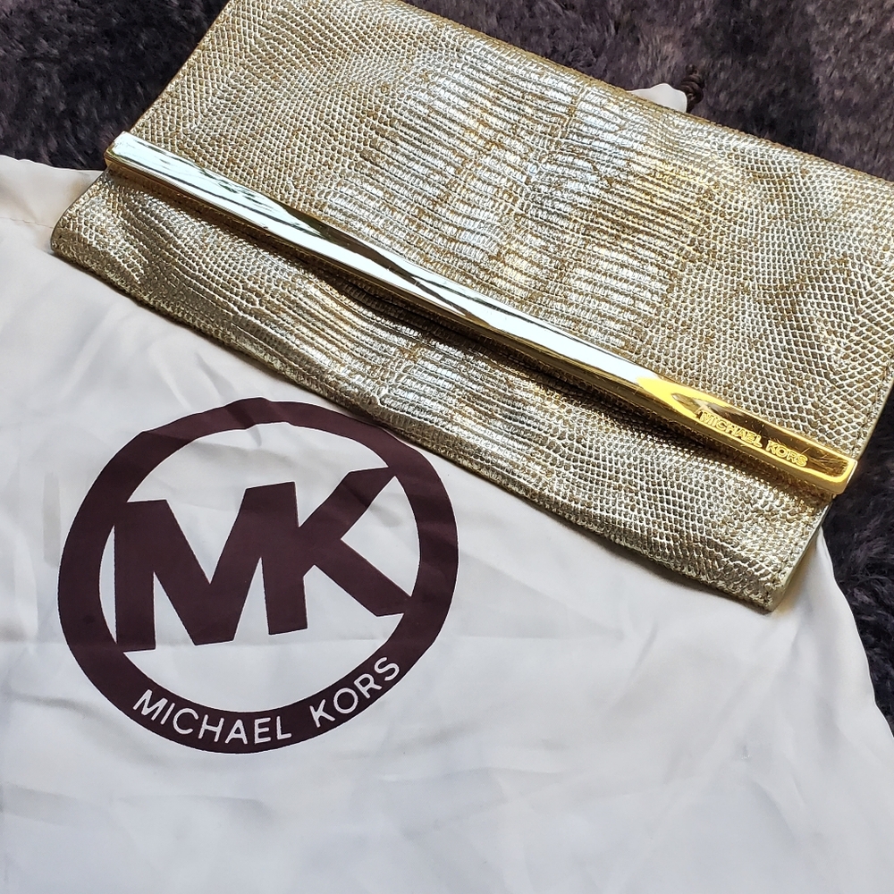 Michael‎ Kors gold clutch